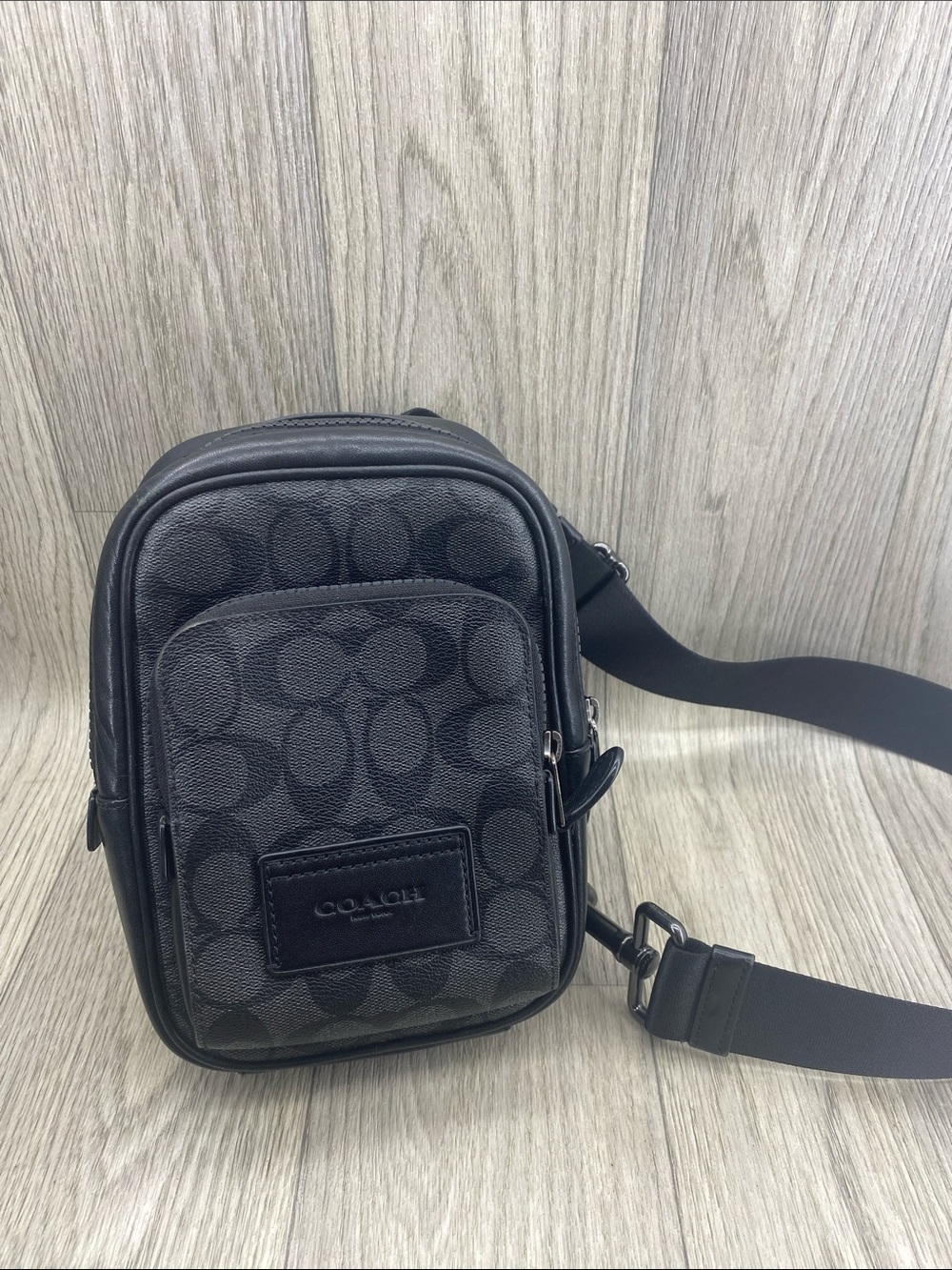 Coach Black Signature Crossbody Pouch